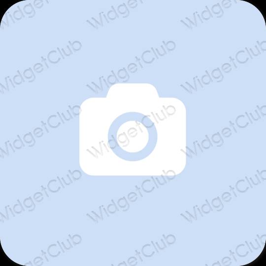 Estetisk pastellblå Camera app ikoner