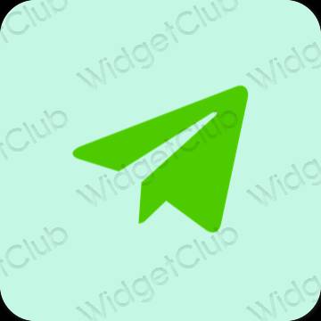 Ästhetisch pastellblau Telegram App-Symbole