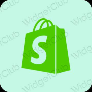 Stijlvol pastelblauw Shopify app-pictogrammen