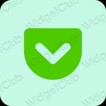 Æstetisk pastel blå Pocket app ikoner