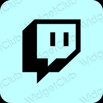 Aesthetic pastel blue Twitch app icons