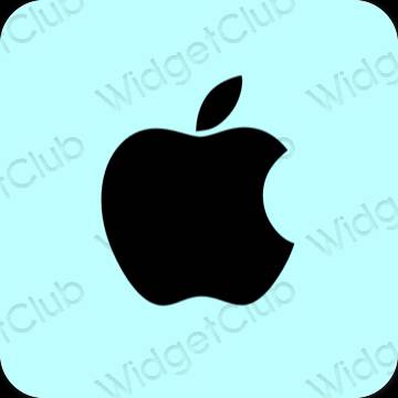 Estetisk pastellblå Apple Store app ikoner