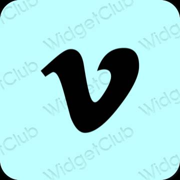 Stijlvol pastelblauw Vimeo app-pictogrammen