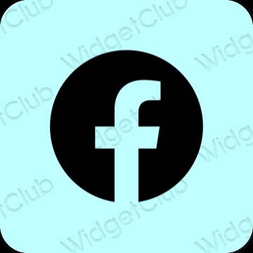Естетичний пастельний синій Facebook значки програм