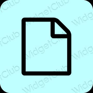 Estetik biru pastel Files ikon aplikasi