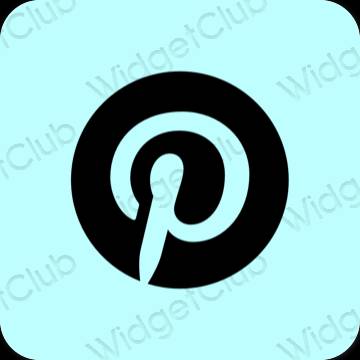 미적인 파스텔 블루 Pinterest 앱 아이콘