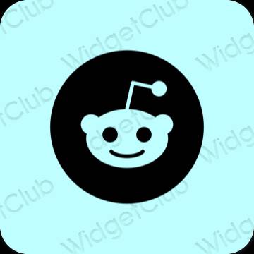 Estetyka pastelowy niebieski Reddit ikony aplikacji