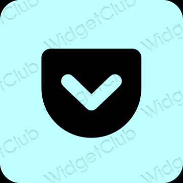 Estetico blu pastello Pocket icone dell'app