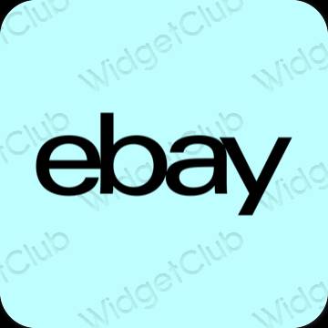 Esthétique bleu pastel eBay icônes d'application