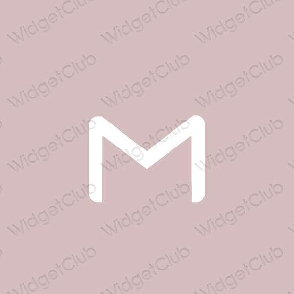 Esteettinen pastelli pinkki Gmail sovelluskuvakkeet