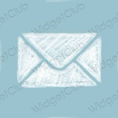 Estetik pastel mavi Mail proqram nişanları