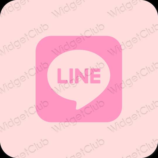 Estetyka pastelowy róż LINE ikony aplikacji