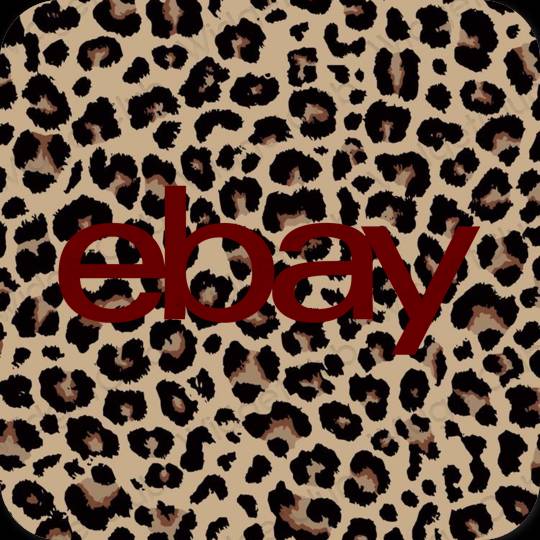 Estetický hnědý eBay ikony aplikací