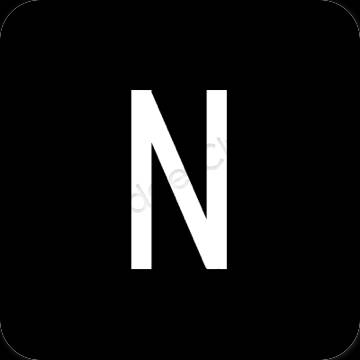 Aesthetic black Netflix app icons