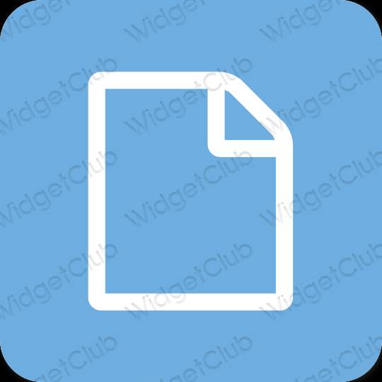 Estético azul Notes ícones de aplicativos