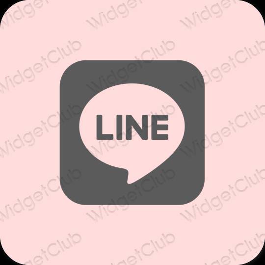 جمالي الوردي الباستيل LINE أيقونات التطبيق