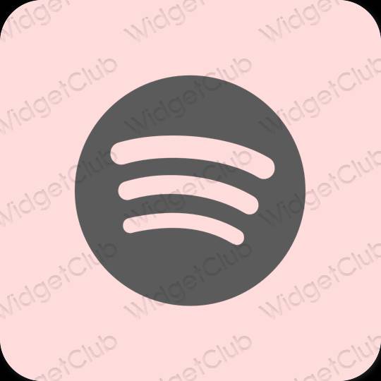 Естетичен пастелно розово Spotify икони на приложения