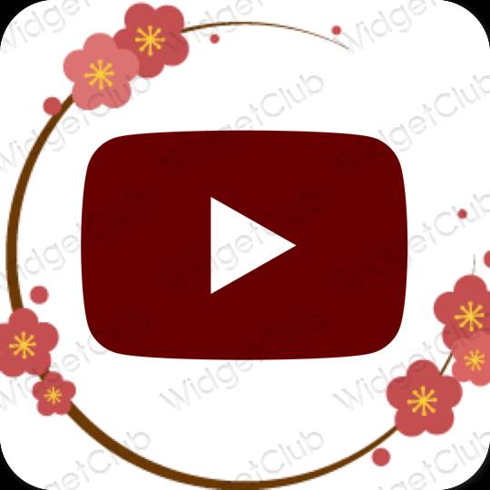 Estetik coklat Youtube ikon aplikasi