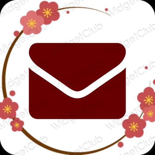 Estetické hnedá Mail ikony aplikácií