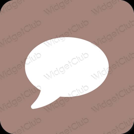 Estetické hnedá Messages ikony aplikácií
