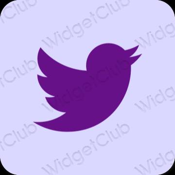 紫 Twitter おしゃれアイコン画像素材