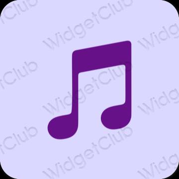 Esteetiline lilla Apple Music rakenduste ikoonid