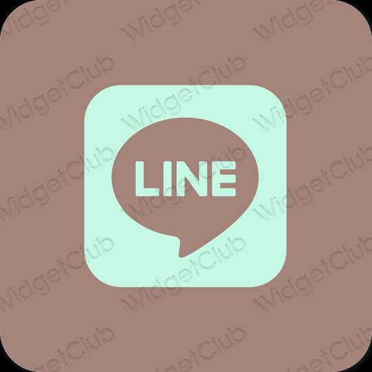 Estetické hnedá LINE ikony aplikácií