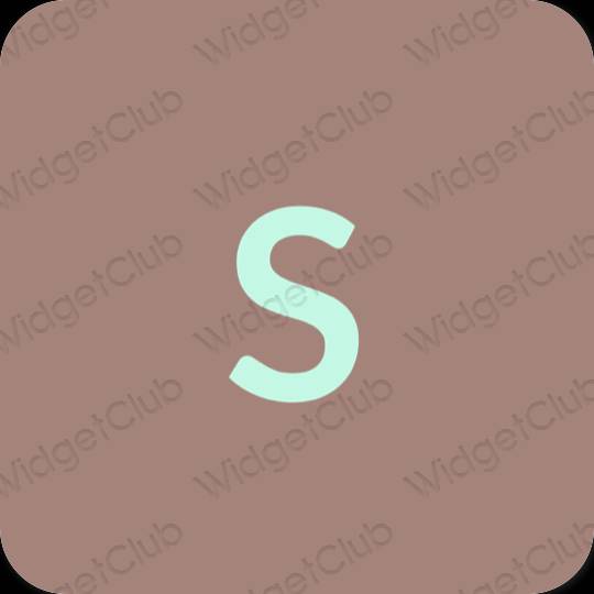 Estetyka brązowy SHEIN ikony aplikacji