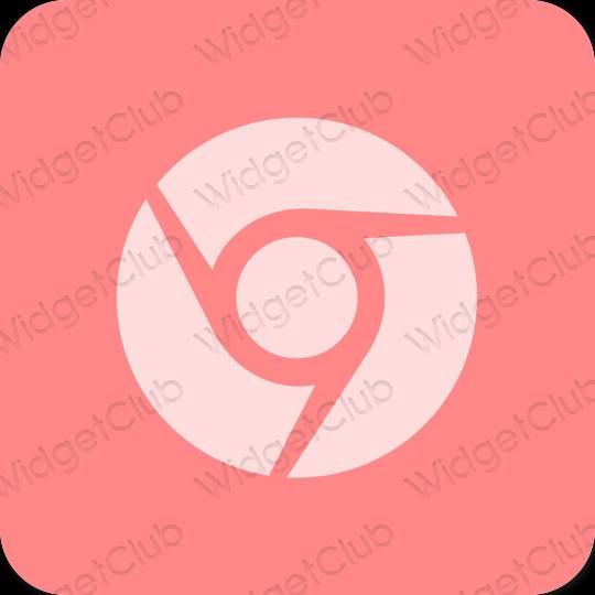 Естетичний рожевий Chrome значки програм