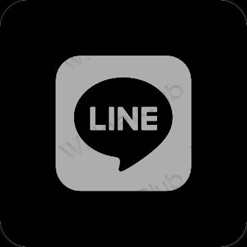 Thẩm mỹ đen LINE biểu tượng ứng dụng