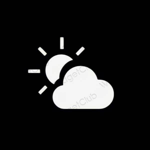 Estetic negru Weather pictogramele aplicației