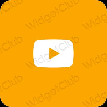 Esztétika narancssárga Youtube alkalmazás ikonok