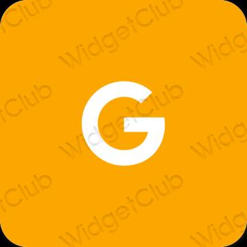 Æstetisk orange Google app ikoner