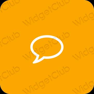 Estetický oranžový Messages ikony aplikací