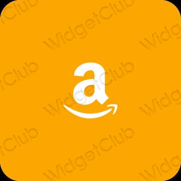 Esthétique orange Amazon icônes d'application