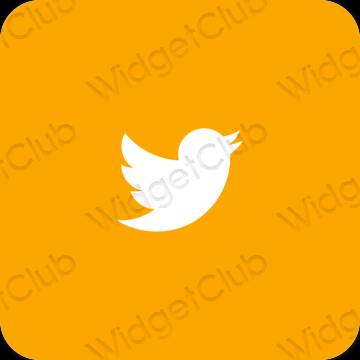 Estetsko oranžna Twitter ikone aplikacij
