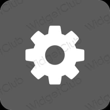 审美的 灰色的 Settings 应用程序图标