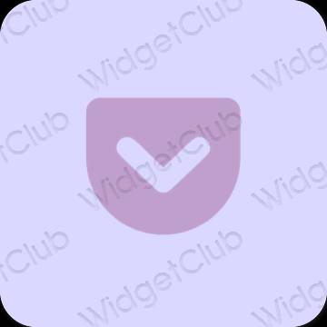 Estético púrpura Pocket iconos de aplicaciones