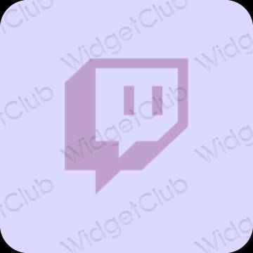Estetinis violetinė Twitch programėlių piktogramos