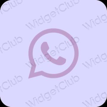 Estetinis pastelinė mėlyna WhatsApp programėlių piktogramos
