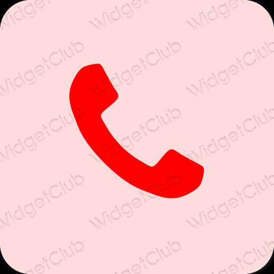 Estetik merah jambu Phone ikon aplikasi