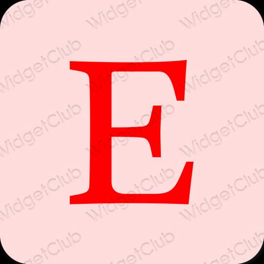 Estetis merah muda pastel Etsy ikon aplikasi