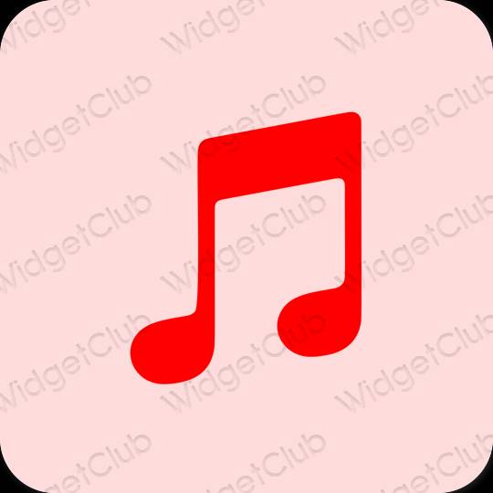Ästhetisch Pastellrosa Apple Music App-Symbole