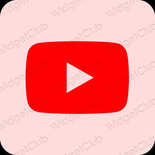 Estetické pastelovo ružová Youtube ikony aplikácií