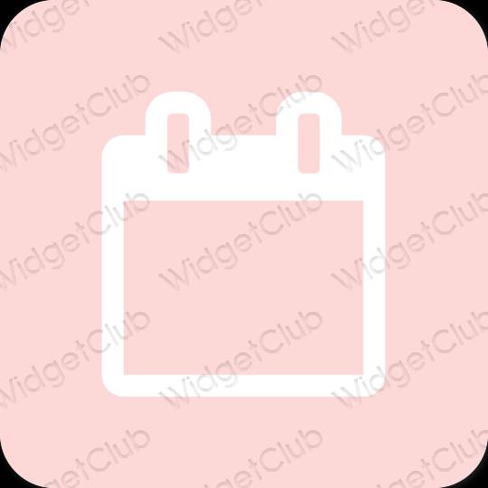 Estetsko pastelno roza Calendar ikone aplikacij