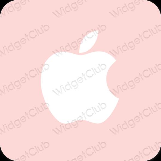 Estetsko pastelno roza Apple Store ikone aplikacij