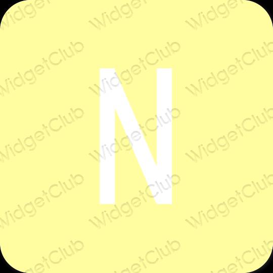 Естетичен жълто Netflix икони на приложения
