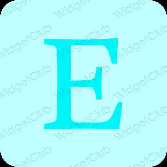 Stijlvol pastelblauw Etsy app-pictogrammen
