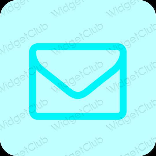 Αισθητικός παστέλ μπλε Mail εικονίδια εφαρμογών