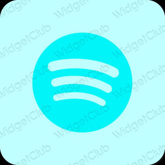 Estetis biru pastel Spotify ikon aplikasi